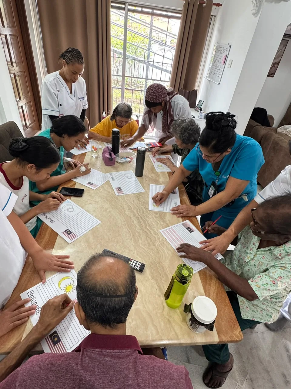 Residents doing a cognitive activity
